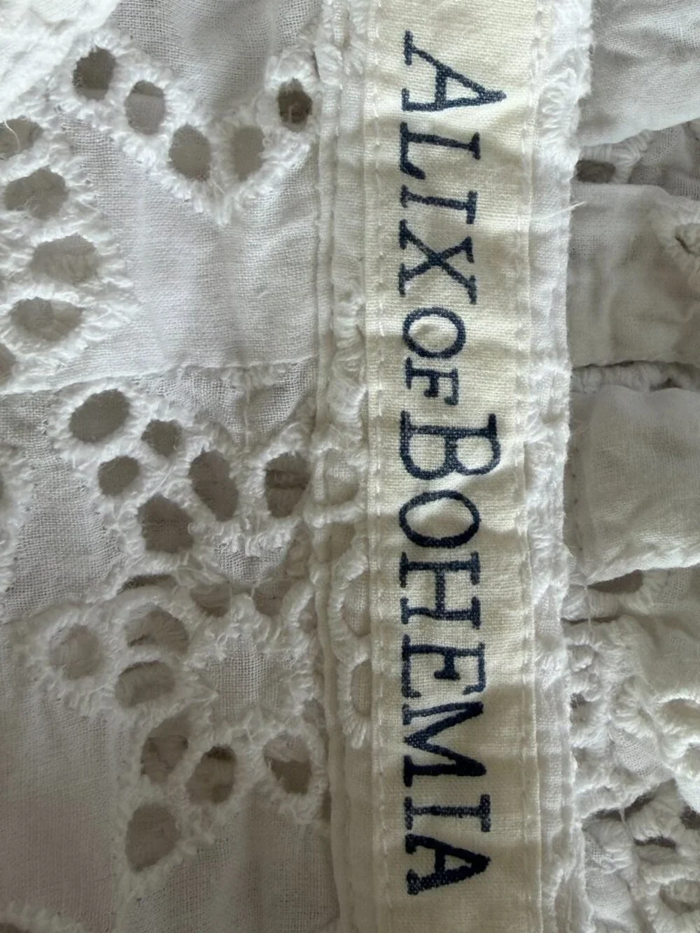 Alix of Bohemia Rhiannon star anglaise eyelet white blouse/shirt/top Sz M - Picture 11 of 14